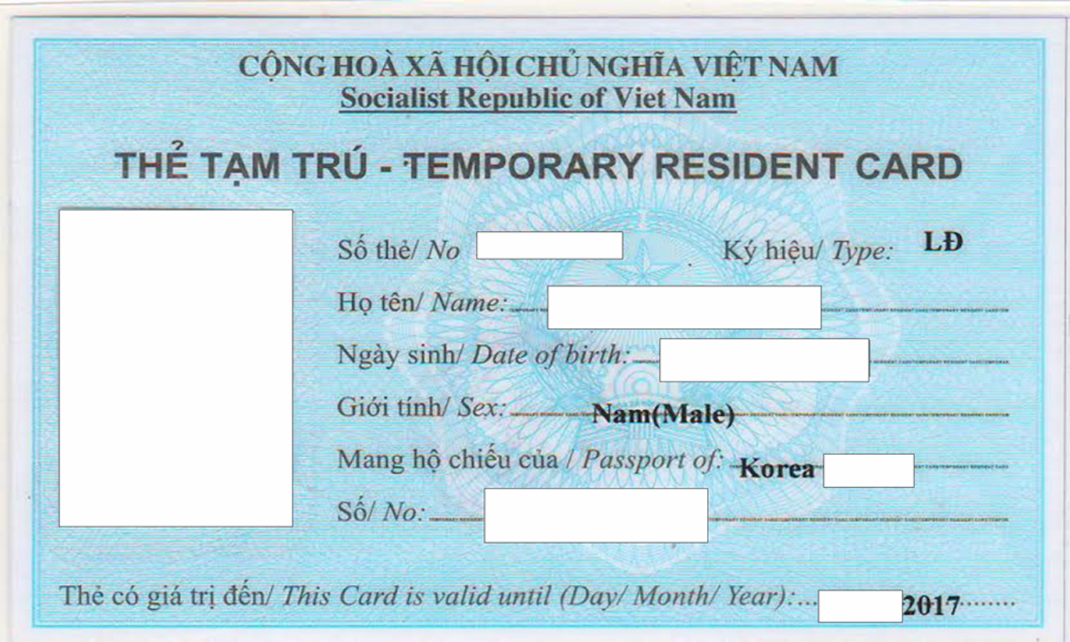 xin cấp thẻ tạm trú cho người lao động Hàn Quốc có giấy phép